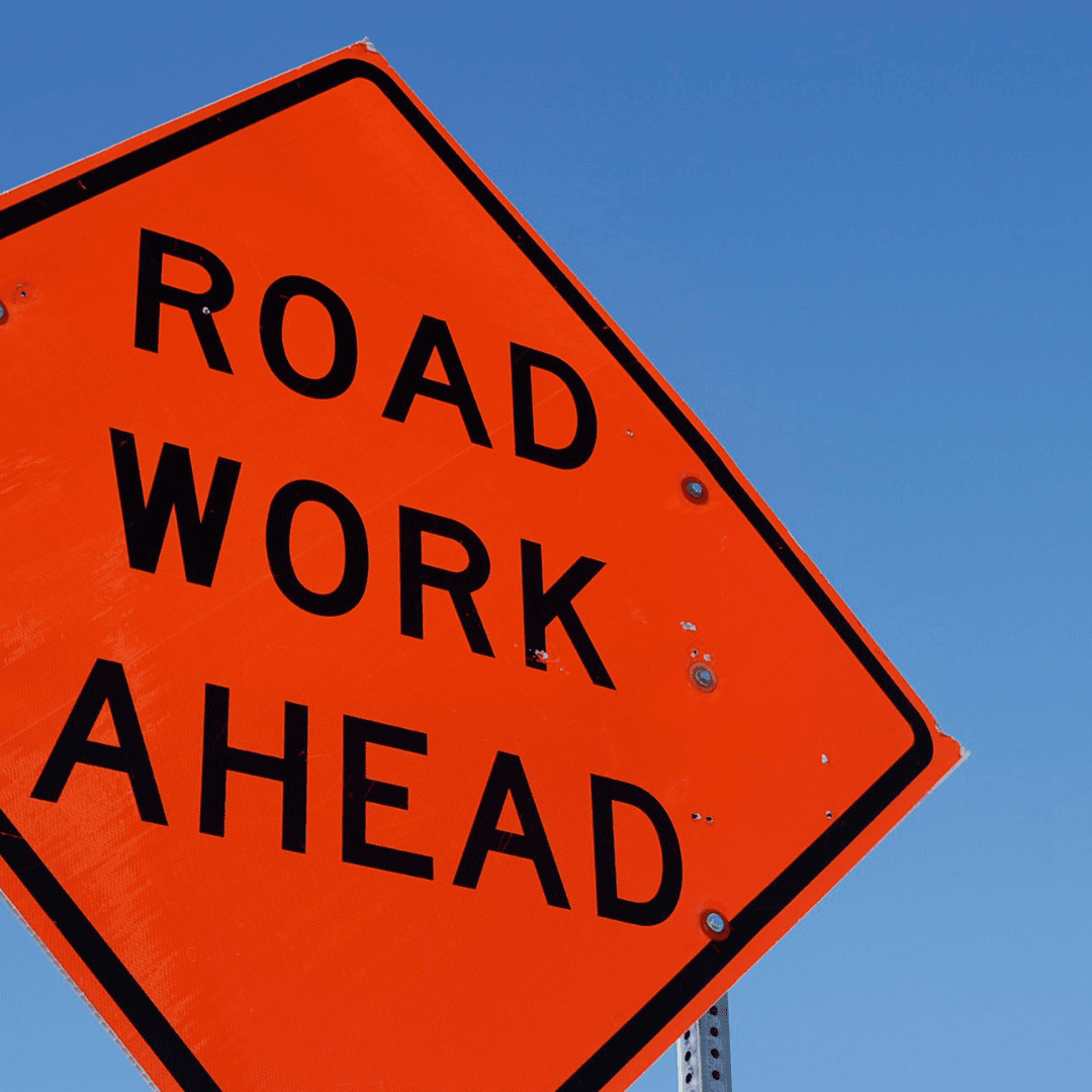 Photo of Road Work Ahead sign