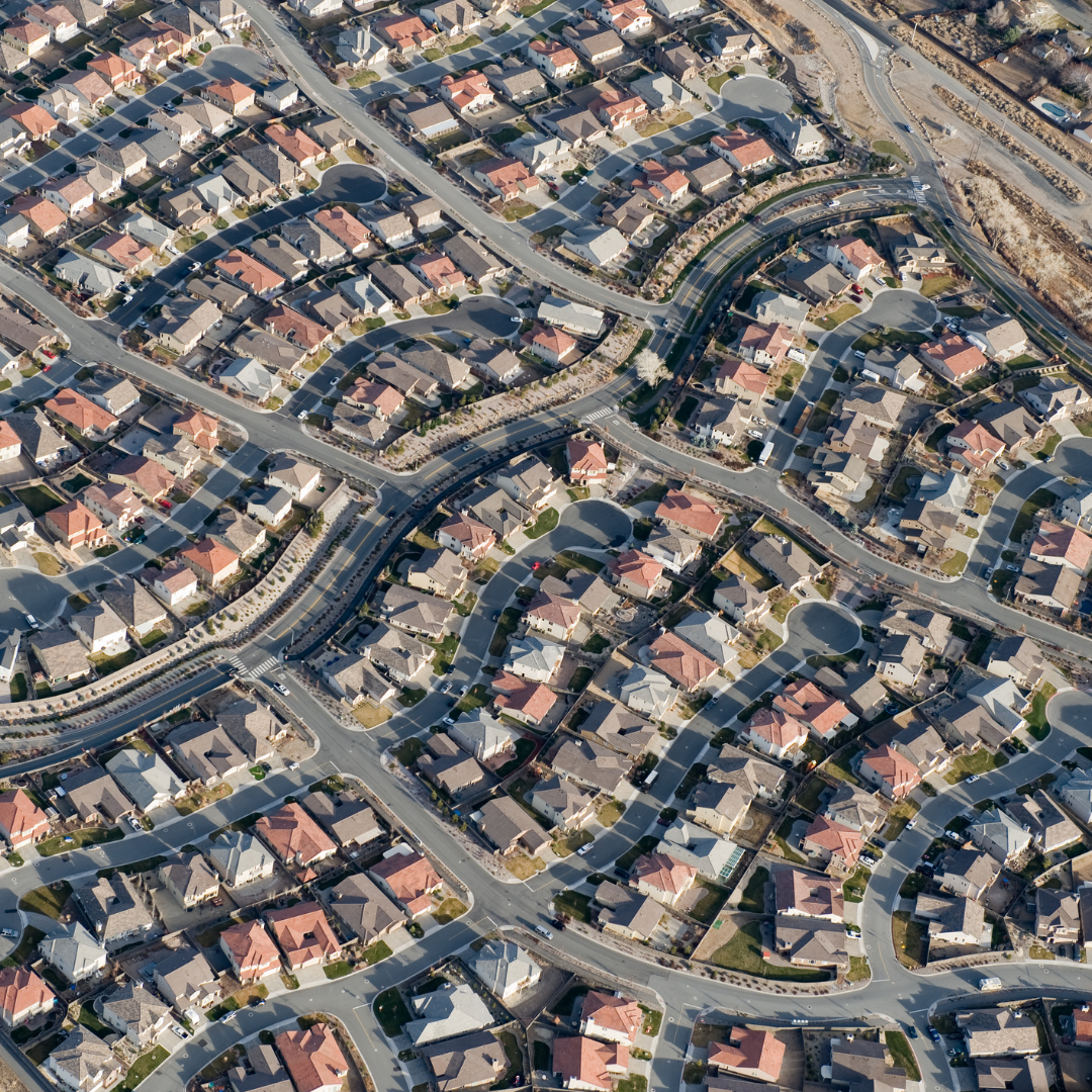 Aerial photo of homes