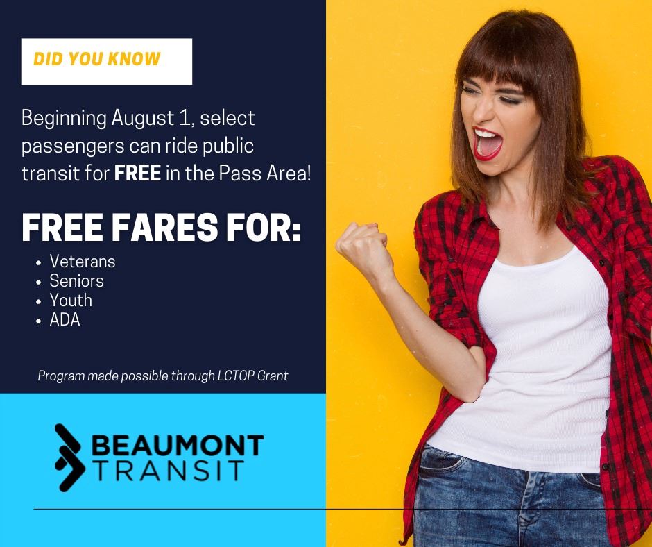 Beaumont Transit Free Fares