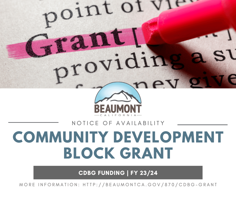 Community Development Block Grant Funding Availability Graphic