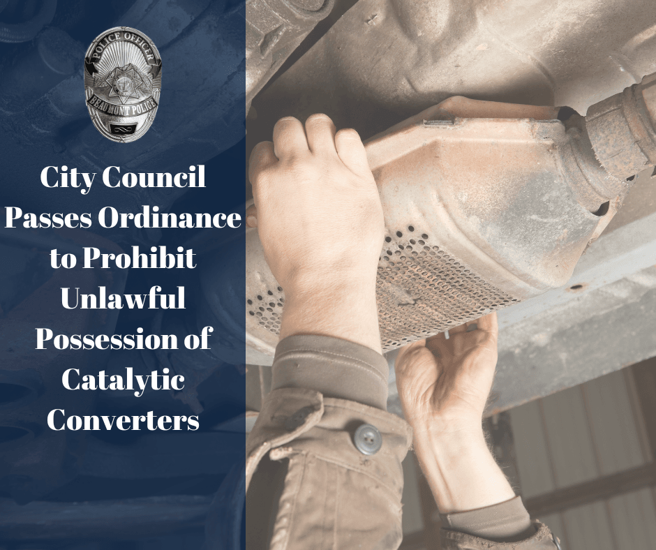 Catalytic Converter Ordinance Release